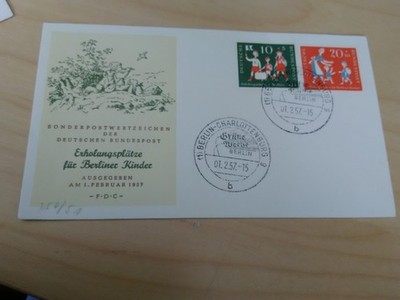 BRD 1957;  FDC 2x Nr. 250-251 sauberer Zustand; FC
