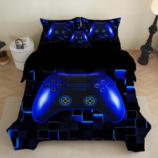 Boys Gamer Comforter Set 6 Pieces Twin Size Gaming Bedding Set with Sheets Vi...