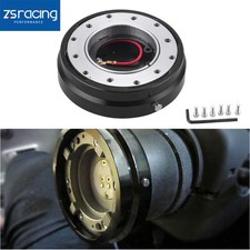Black 6 Hole Steering Wheel Quick Release Hub Racing Adapter Snap Off Bolt