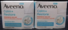 Lot Of 2 Aveeno Calm Restore Redness Relief Moisturizing Cream FF 1.7oz Ea New