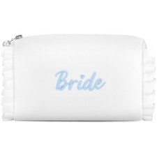 Etercycle Bride Cosmetic Bag, White Satin Bride To Be Makeup Bags Exquisite E...