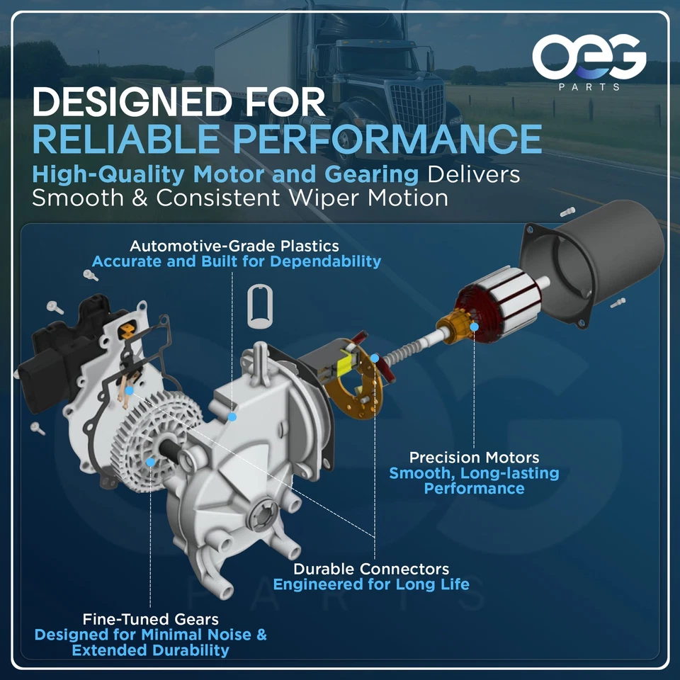 Nuevo motor limpiaparabrisas para Iveco Fiat LCV / Heavy Duty Eurocargo 91-12 delantero Foto 4 de 4