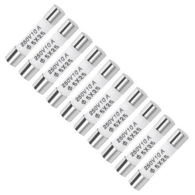 Cartridge Fuse 10A 250V 5x25mm Fast Blow Audio Alarm Amplifier Ceramic 10pcs