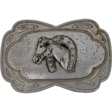 Horse Head Horseshoe Western Vtg Belt Buckle Ranch Rodeo Cowboy Cowgirl Tack