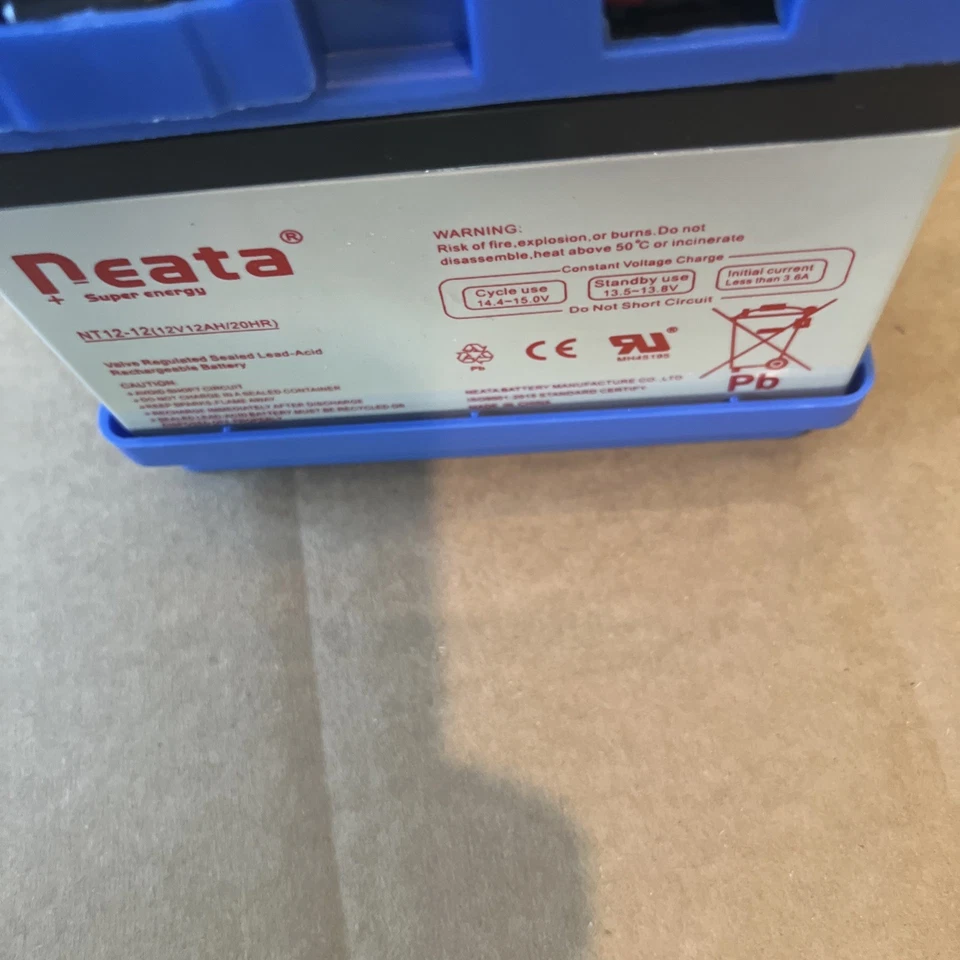 Batería de 12 voltios compatible con ruedas de acción Motion Trendz Mega. Caja abierta Foto 2 de 3