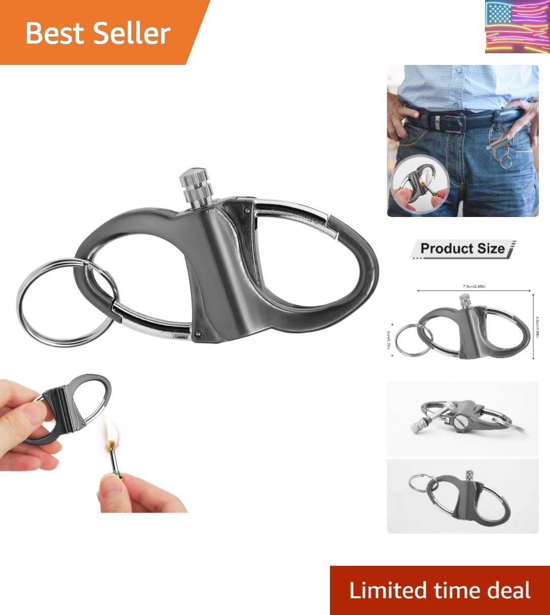 , New Mini Waterproof Lighters Key Chain Permanent Matc...