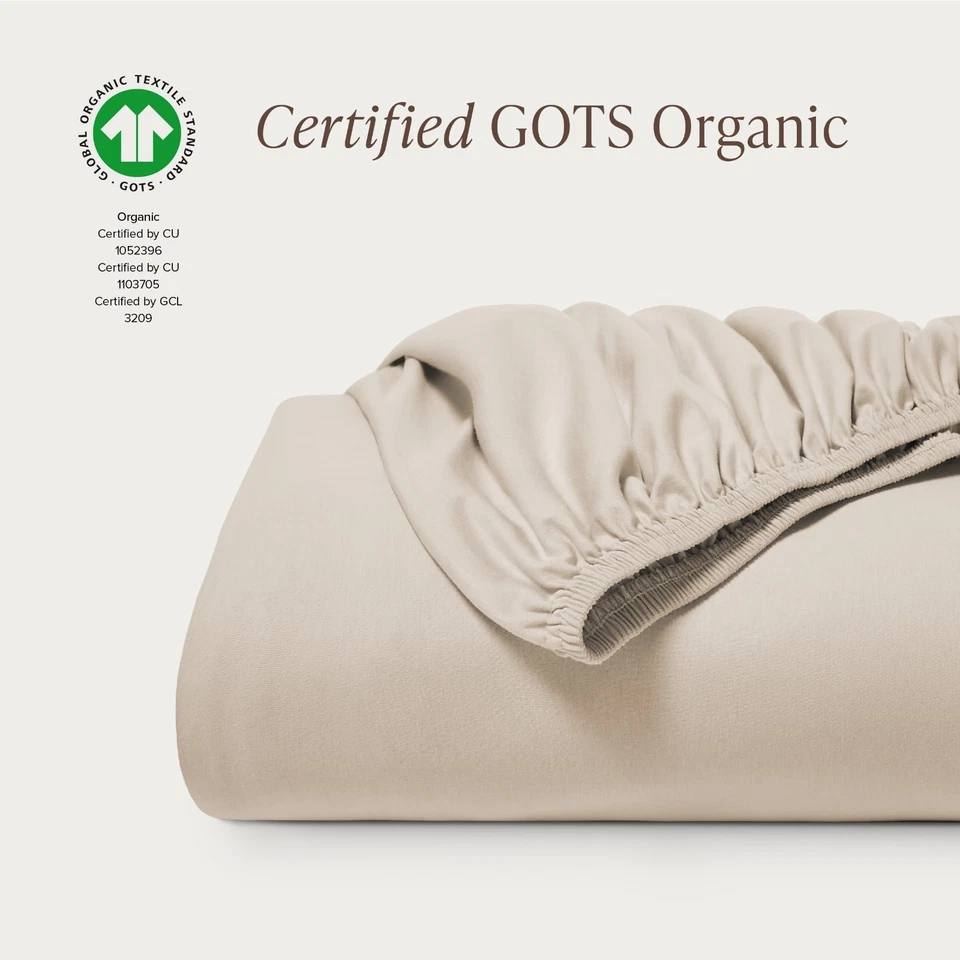 Bare Home 100% Organic Cotton Ultra Soft Jersey Fitted Sheet - Deep Pocket - Image 2 of 4