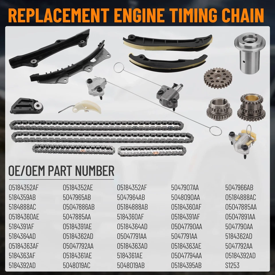 Timing Chain Kit for 2017 2018-2024 Jeep Dodge Durango Chrysler Pacifica 3.6L US - Image 4 of 4