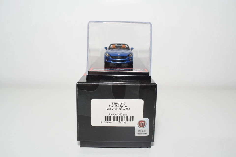 B98 1:43 BBRC181D FIAT 124 SPIDER 2016 CON AZUL VIVO 208 SIN USAR, EN CAJA 039/100 RARO Foto 4 de 4