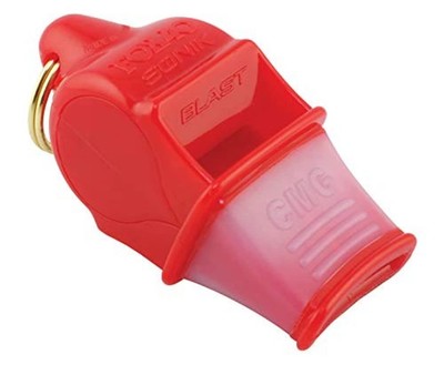 Sonik Blast CMG Official Whistle Lanyard Red Referee Sports Match Guard