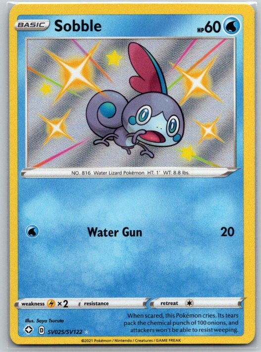 Sobble SV025/SV122 Shiny Rare Shining Fates Shiny Vault Pokemon Holo Near Mint