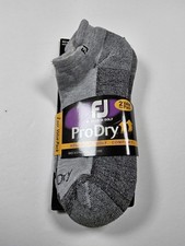 FootJoy Men's ProDry Advanced Golf Comfort Socks Cushioned 2 Pairs Grey Sz 7-12