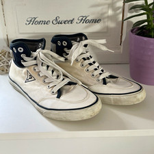 GUESS Herren Sneaker Mid Top weiß/blau Logo, Schnürung, EU 41 (US 8/UK 7)