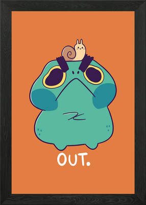Frosch sagt raus gerahmtes Wandbild Poster Leinwanddruck Bild