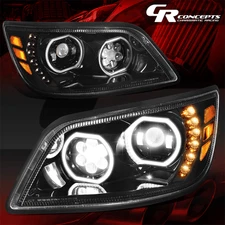 PAIR BLACK FULL LED PROJECTOR HEADLIGHTS FOR 2006-2017 HINO 268 258 185 165 145