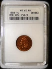 1888 INDIAN HEAD PENNY ANACS MS 62 RB MPD-005 PLATE COIN