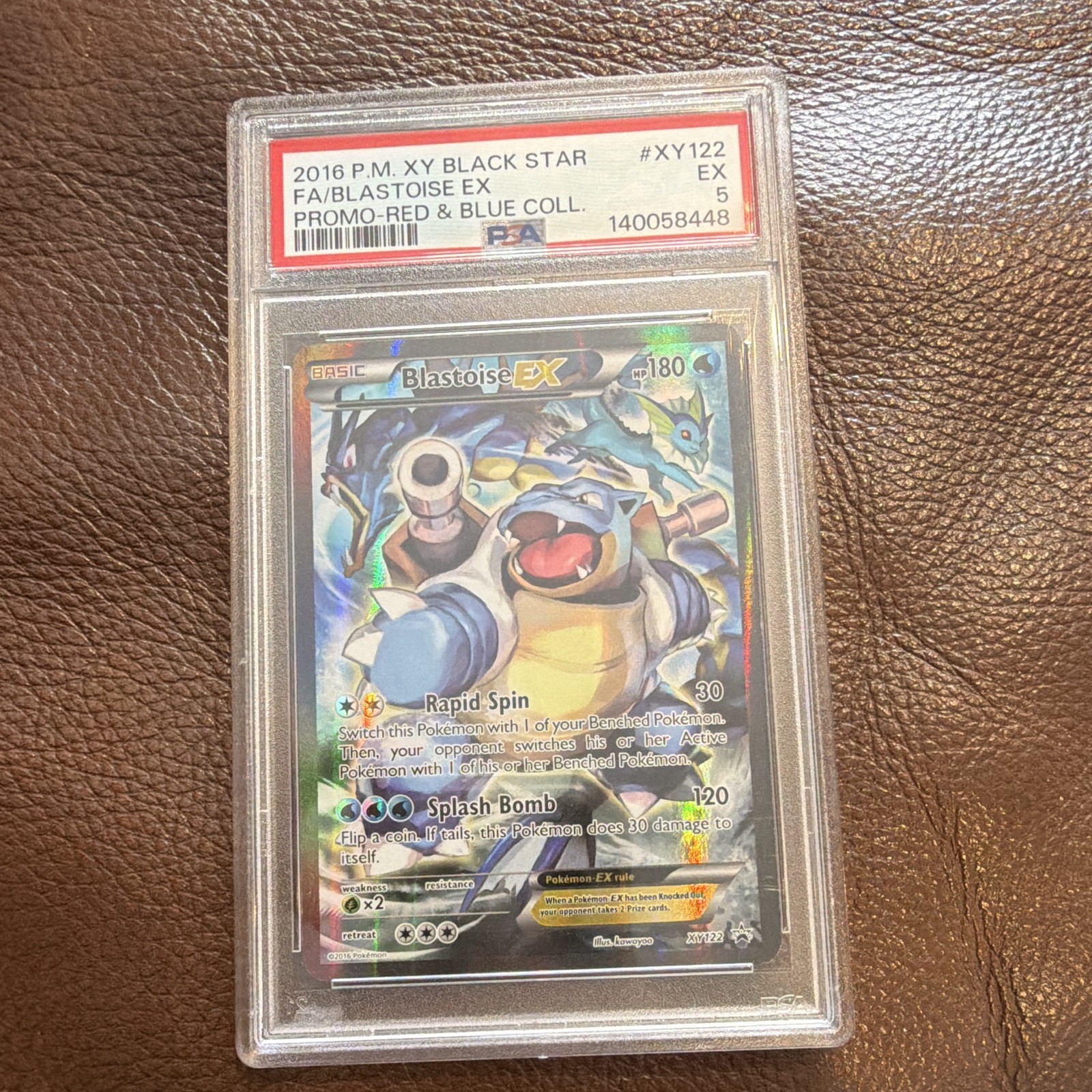 PSA 5 Blastoise EX XY122 2016 XY Black Star Promo Full Art Holo English