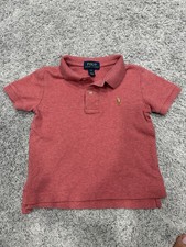 RALPH LAUREN Kids Polo Button Shirt Top Red / Rust 2T