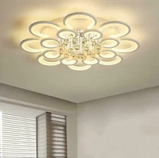 LED Ceiling Lamp Acrylic Lamp Crystal Drops Chandelier Bedroom Dimmable Lighting
