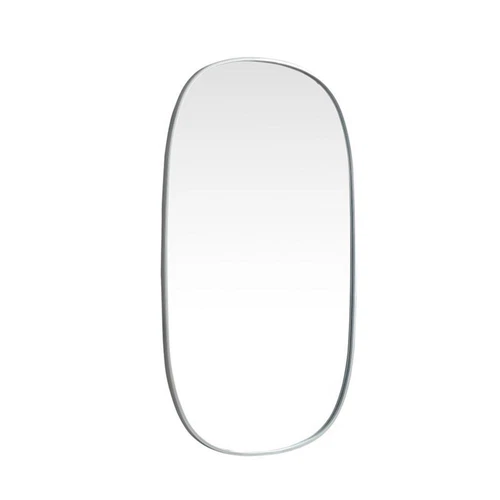 Elegant Decor Brynn 30x48" Oval Modern Metal Wall-Mounted Mirror in Silver - Picture 4 of 11