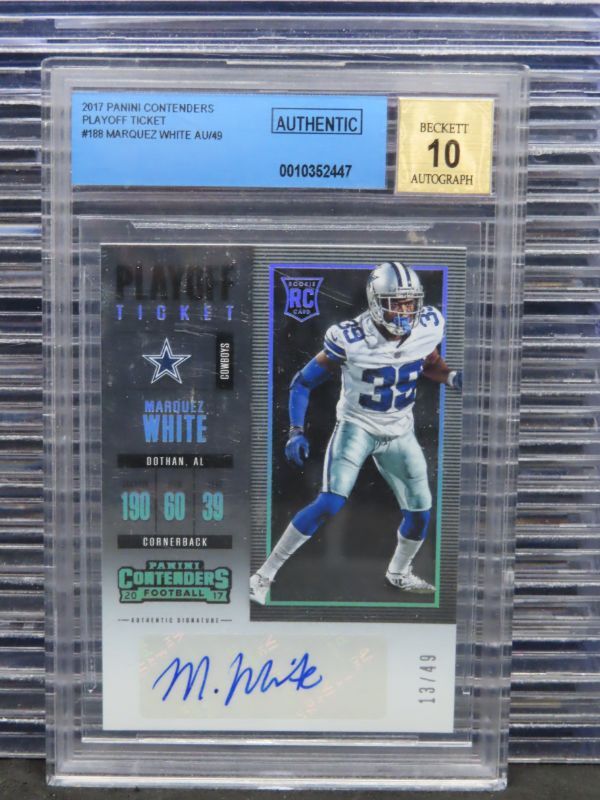 Marquez White Panini Contenders #188 Autograph-Cracked Ice