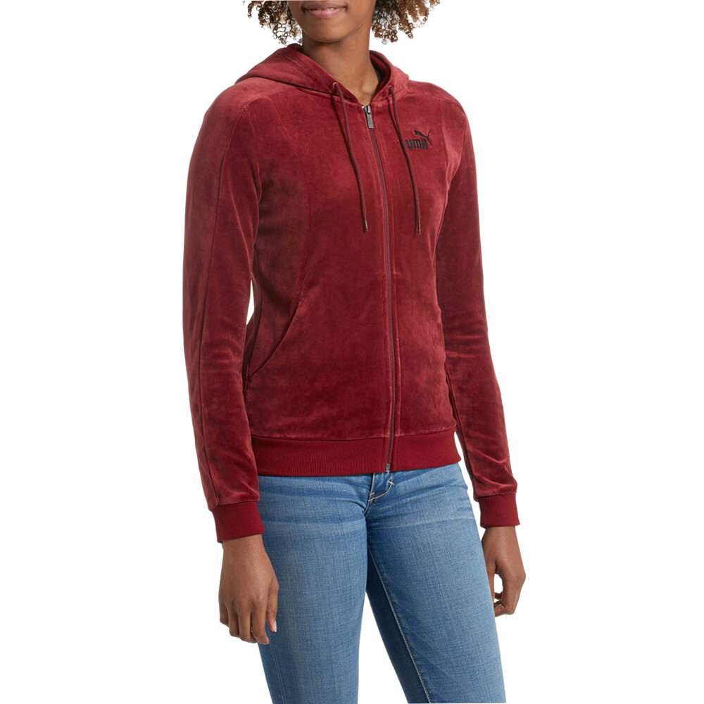 Puma Essential Велюровая толстовка с капюшоном на молнии, мужская повседневная верхняя одежда размера L, 852122-18