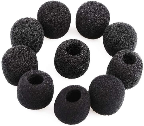10 Stück Schwarz Revers Headset Mikrofon Windschutz Mikrofon Schwamm Schaumstoff Abdeckung M - Bild 9 von 12