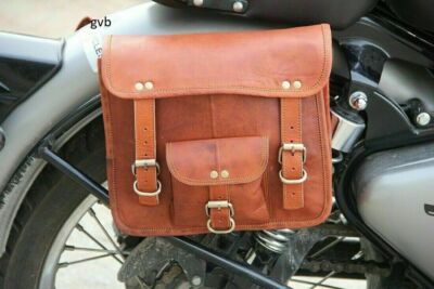 Motorrad-Satteltaschen-Beutel aus braunem Leder, zwei Seiten-Satteltaschen,...