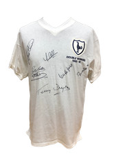 SPURS SIGNED BY 7 1961 SHIRT TOTTENHAM HOTSPUR FOOTBALL DOUBLE  PROOF & COA