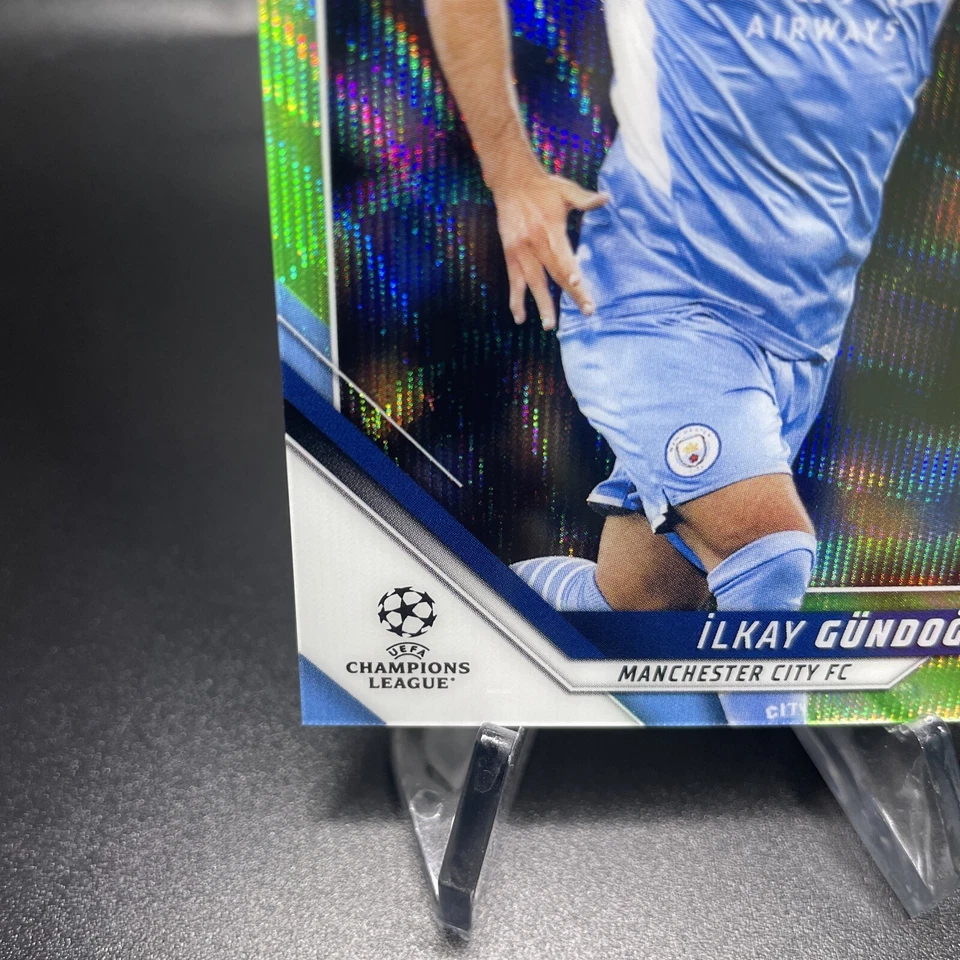 Ilkay Gundogan 2021-22 Topps Chrome UEFA UCL Neon Green Wave Refractor /99 - Image 4 of 4