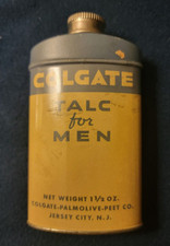 Vintage Colgate Talc For Men Tin Palmolive Peet Co New Jersey Made In USA