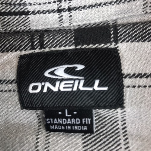 O'Neill Shirt Mens Large Carpenter LS Gray Black Plaid Woven Long Sleeve $55 NEW - Picture 3 of 5