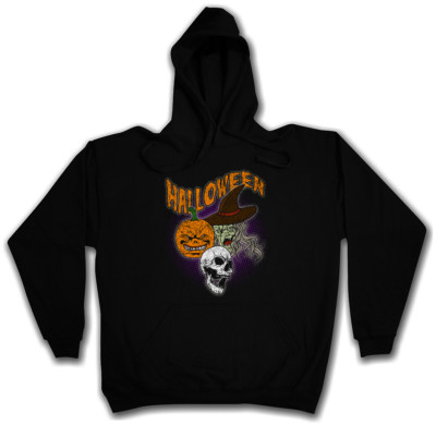 HALLOWEEN FACES HOODIE PULLOVER Witch Moon Halloween Pumpkin Death Dead