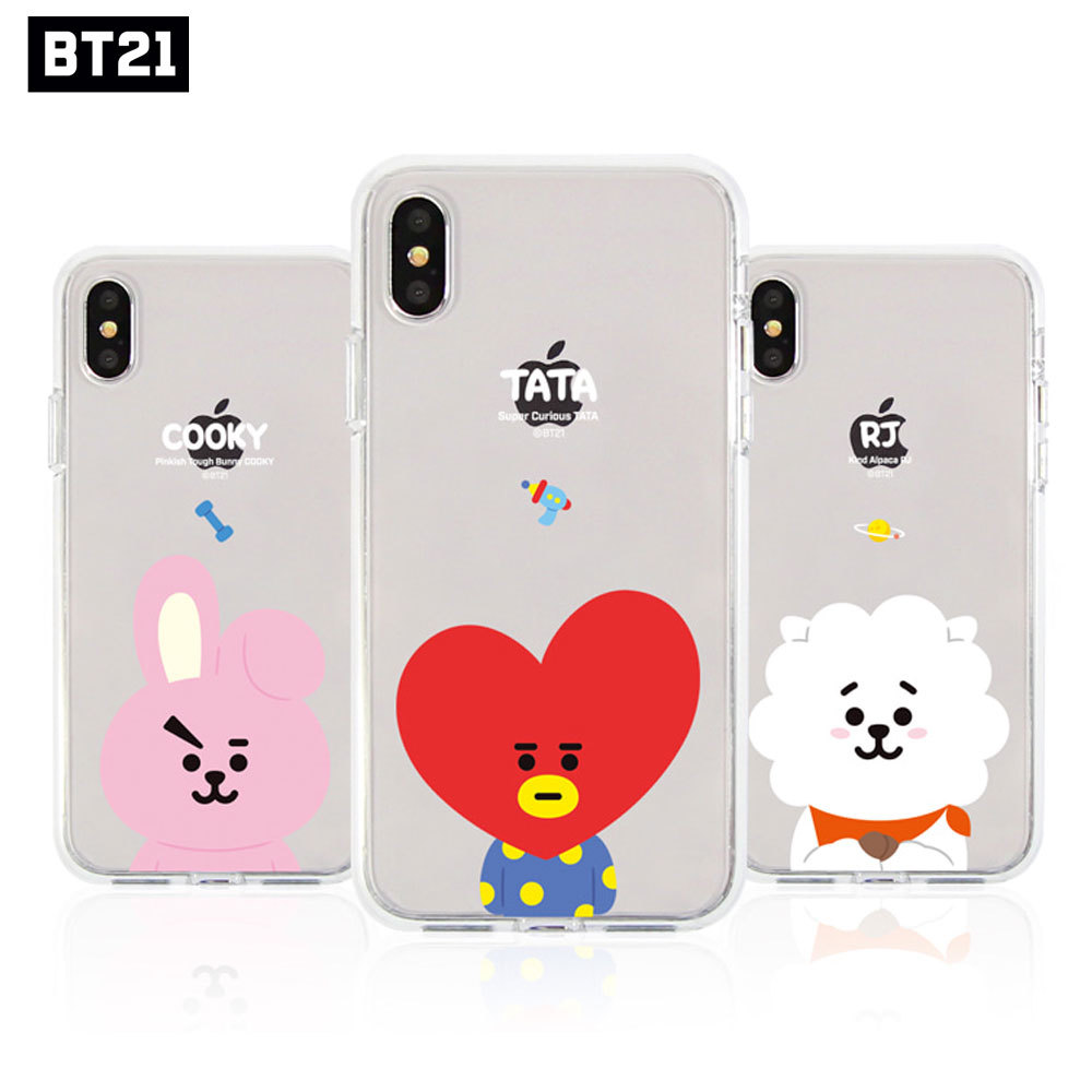 BTS BT21 Official Authentic Goods Jell Hard Case for iPhone