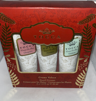 Tocca Holiday Crema Veloce Hand Cream Set Cleopatra,Florence,Giulietta 1.5 Oz Ea