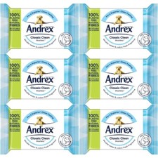 Andrex Toilet Tissue Classic Clean Washlets Moist 36 Wipes x 6