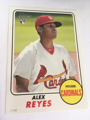 2017 Topps Heritage Action Image 5x7 Alex Reyes Cardinals RC 162 # d 04/49