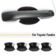 For 2022-2025 Toyota Tundra Carbon Fiber Side Door Handle Bowl Cup Cover Trim 4P