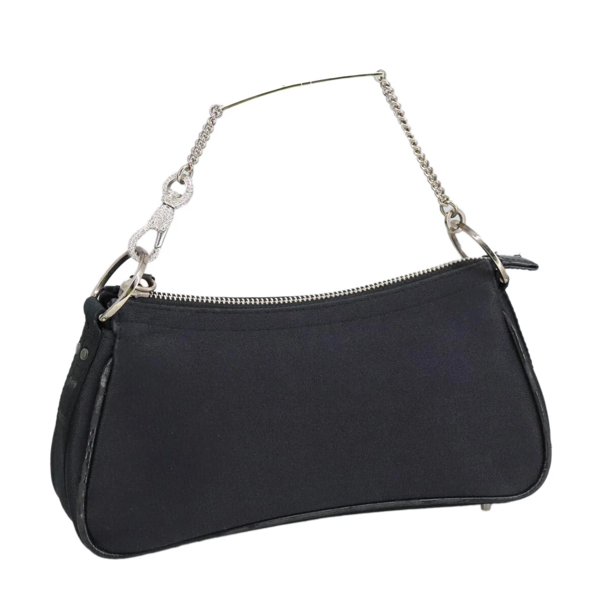 Sac à main Christian Dior toile noire authentique 98592