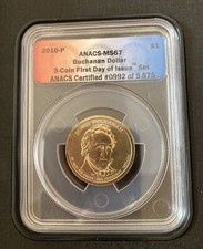 2010 P JAMES BUCHANAN PRESIDENTIAL DOLLAR ANACS PROOF 69DCAM  #149