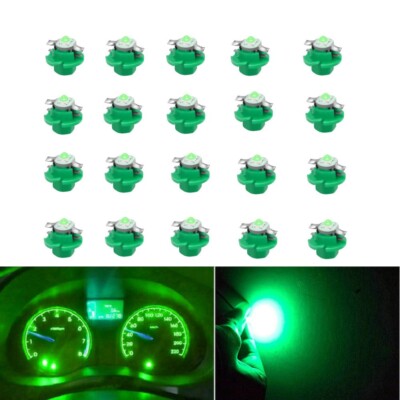 20Pcs Green T5 B8.4D 3030SMD LED Bulbs For BMW E34 E36 Dash Gauge Instrument LED