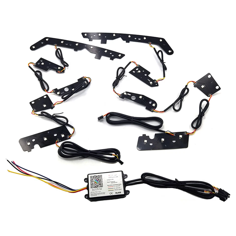 Para Jeep Grand Cherokee 2014-2021 Faro APP Bluetooth RGBW LED DRL Placa Foto 4 de 4