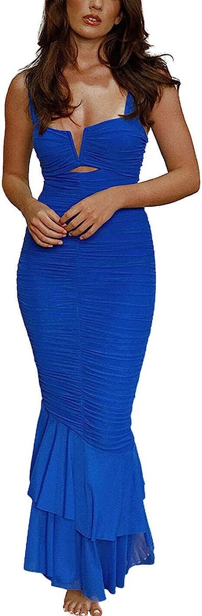 dusty blue bandage frill hem bodycon dress Kloe Bubble Skirt Strapless Mini Dress