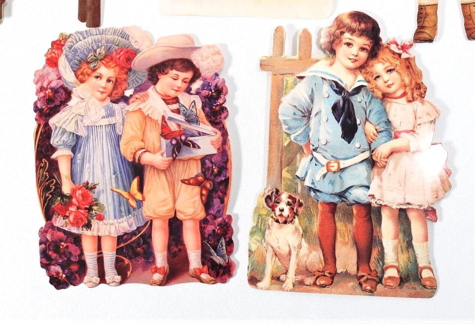 Vintagesque Valentine's Cards Cute Children and Reproduction Maud Humphrey Fan - Image 4 of 4
