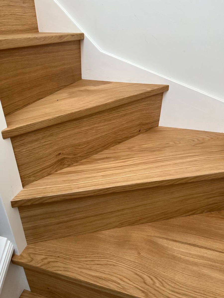 Winder stairs oak cladding plus straight steps including