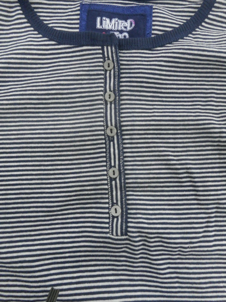 Camisa Chaquetón Manga Larga Niñas $38 Limited Too Azul Marino y Blanco Tallas 4-14/16 Foto 3 de 4