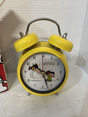 Peanuts Charlie Brown And Lucy Yellow Bell Alarm Clock Charles Schulz