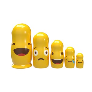 Nesting Dolls Cara Sonriente Emoji Alegria Y Tristeza Rusa Matryoshka Firmado Ebay
