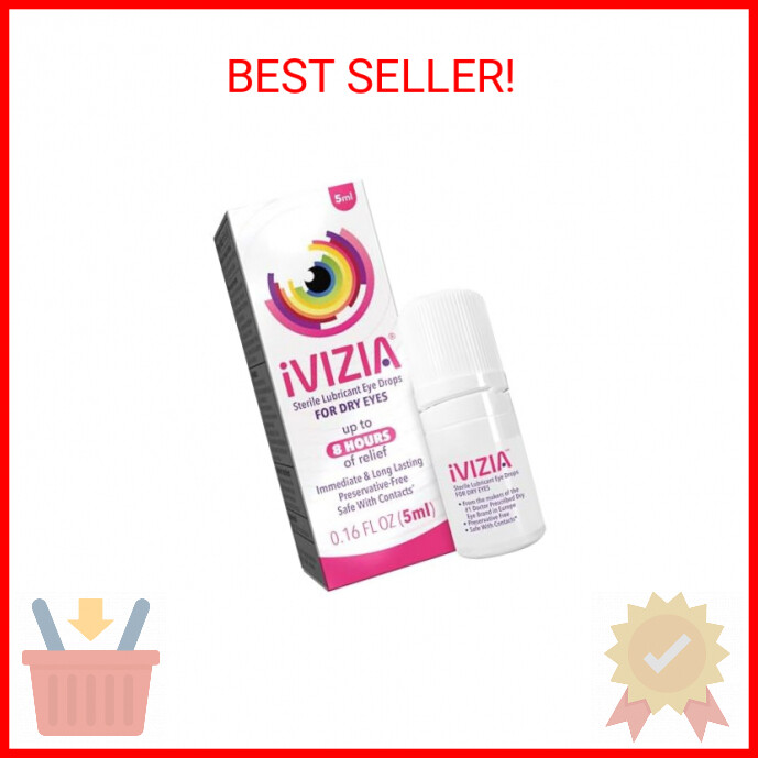 iVIZIA Sterile Lubricant Eye Drops for Dry Eyes, Preservative-Free, Moisturizing