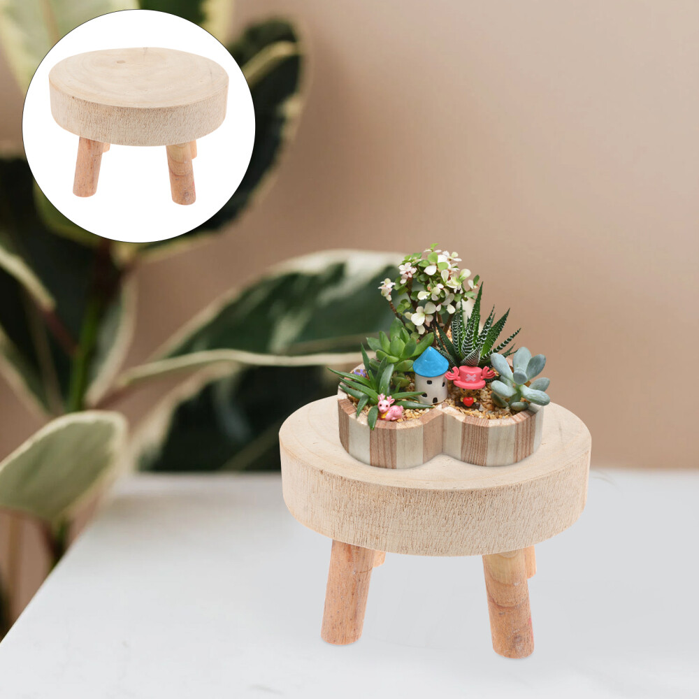 Wooden Stool Plant Holder Flower Pot Outdoor Stand Indoor Pots eBay
